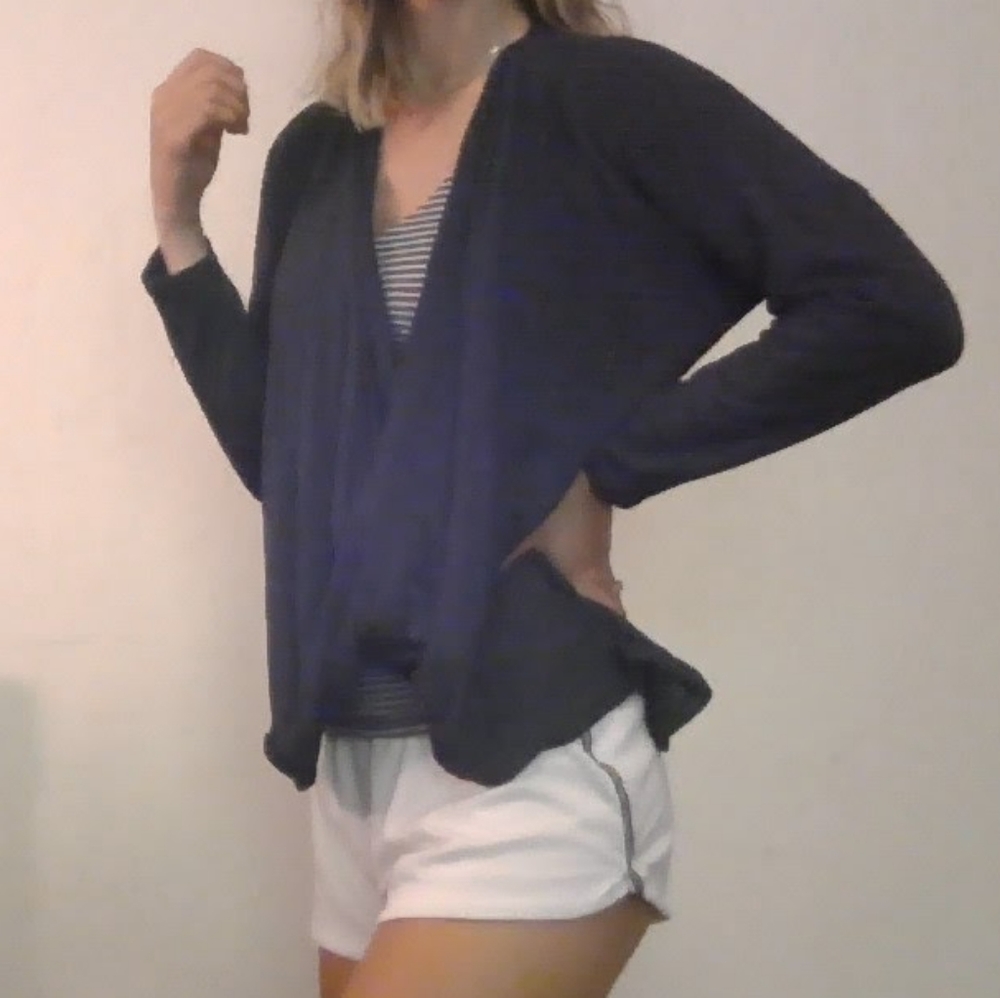 Deep swoop neck sweater